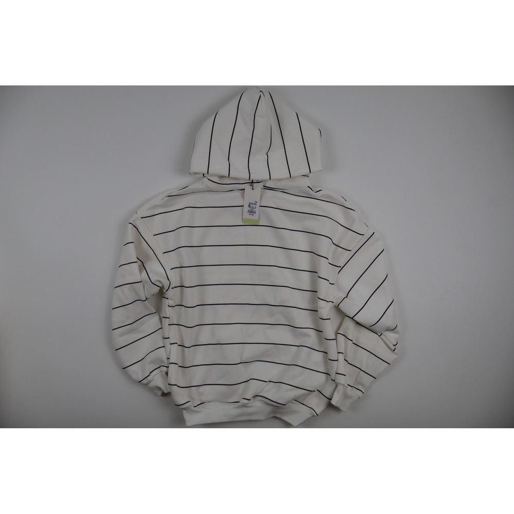 Refuge Hoodie Favourite Luxe Fleece White Black Striped XXS NWT